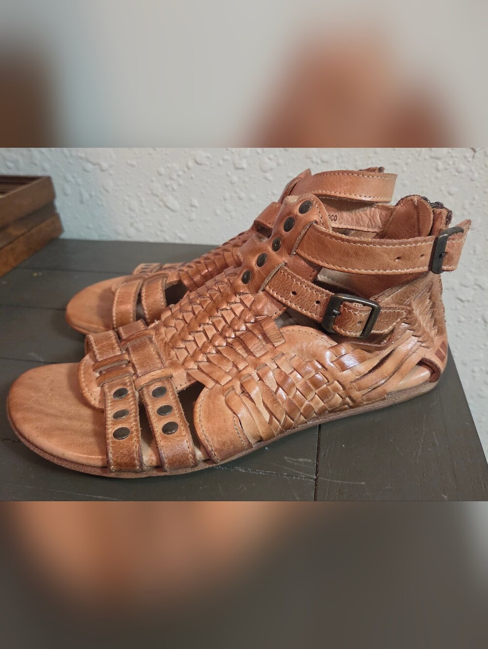Bed Stu Woven Claire III Sandals - Cognac Brown - Picture 3 of 12